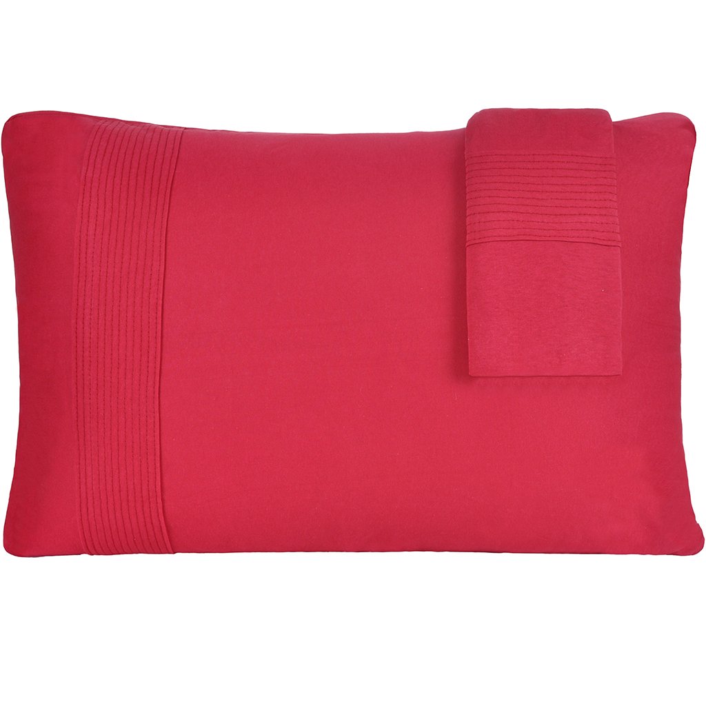 Jogo de Cama King Malha 3 Pçs Bella Cama 100% Algodão 193x203x40cm Vermelho