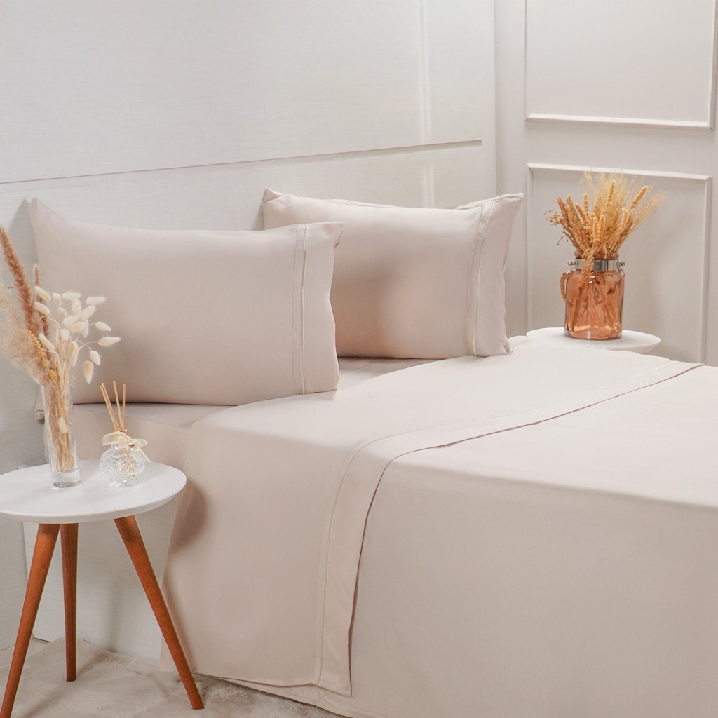 Jogo de Cama King Serenitá 4 Pçs Bordado Festonê 193x203x40cm Machiatto