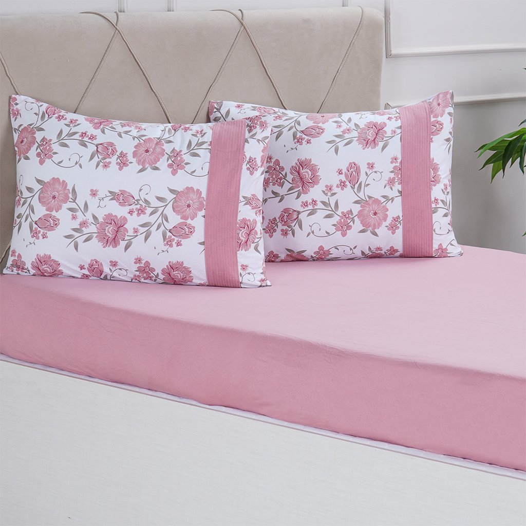 Jogo de Cama Malha 3 Pçs Casal Bella Cama 138x188cm Aster