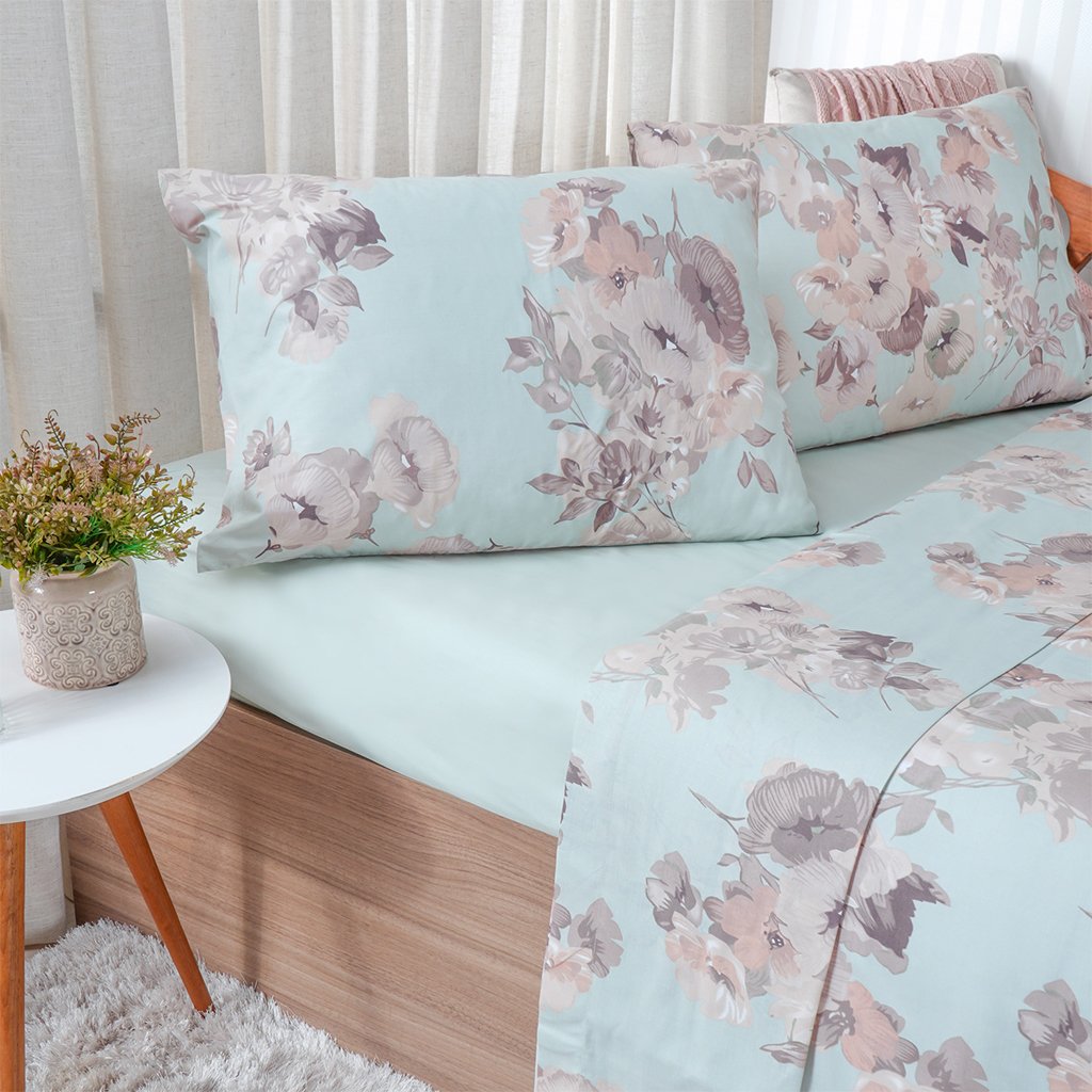 Jogo de Cama Queen 4 Pçs 150 Fios Super Macio 100% Algodão Garten