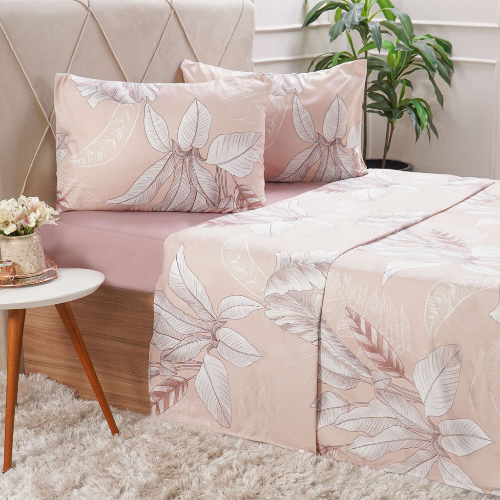 Jogo de Cama Queen Cotton Touch 4 Peças 158x198x35cm Boho