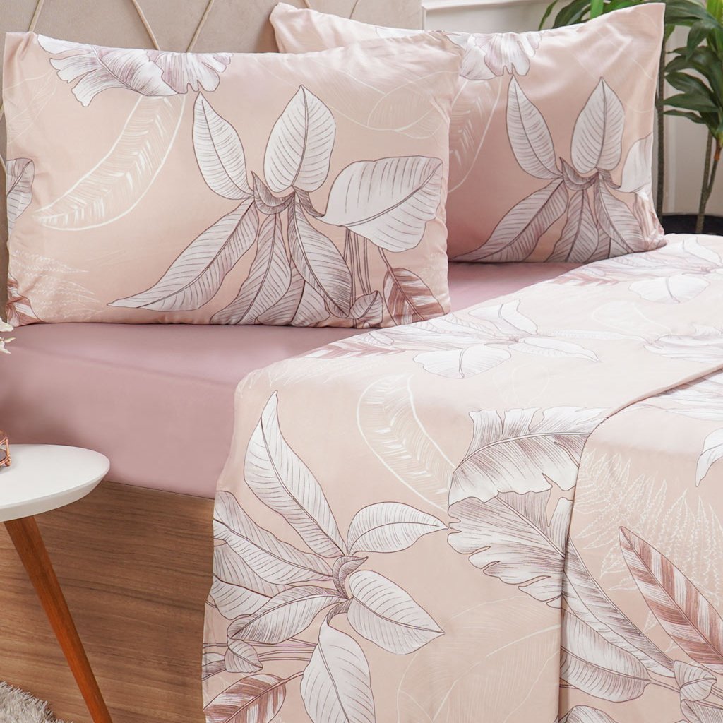 Jogo de Cama Queen Cotton Touch 4 Peças 158x198x35cm Boho