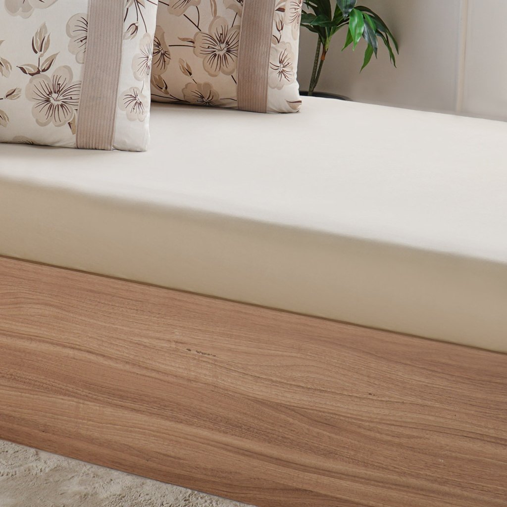 Jogo de Cama Queen Malha 3 Pçs Bella Cama New 158x198cm Bege