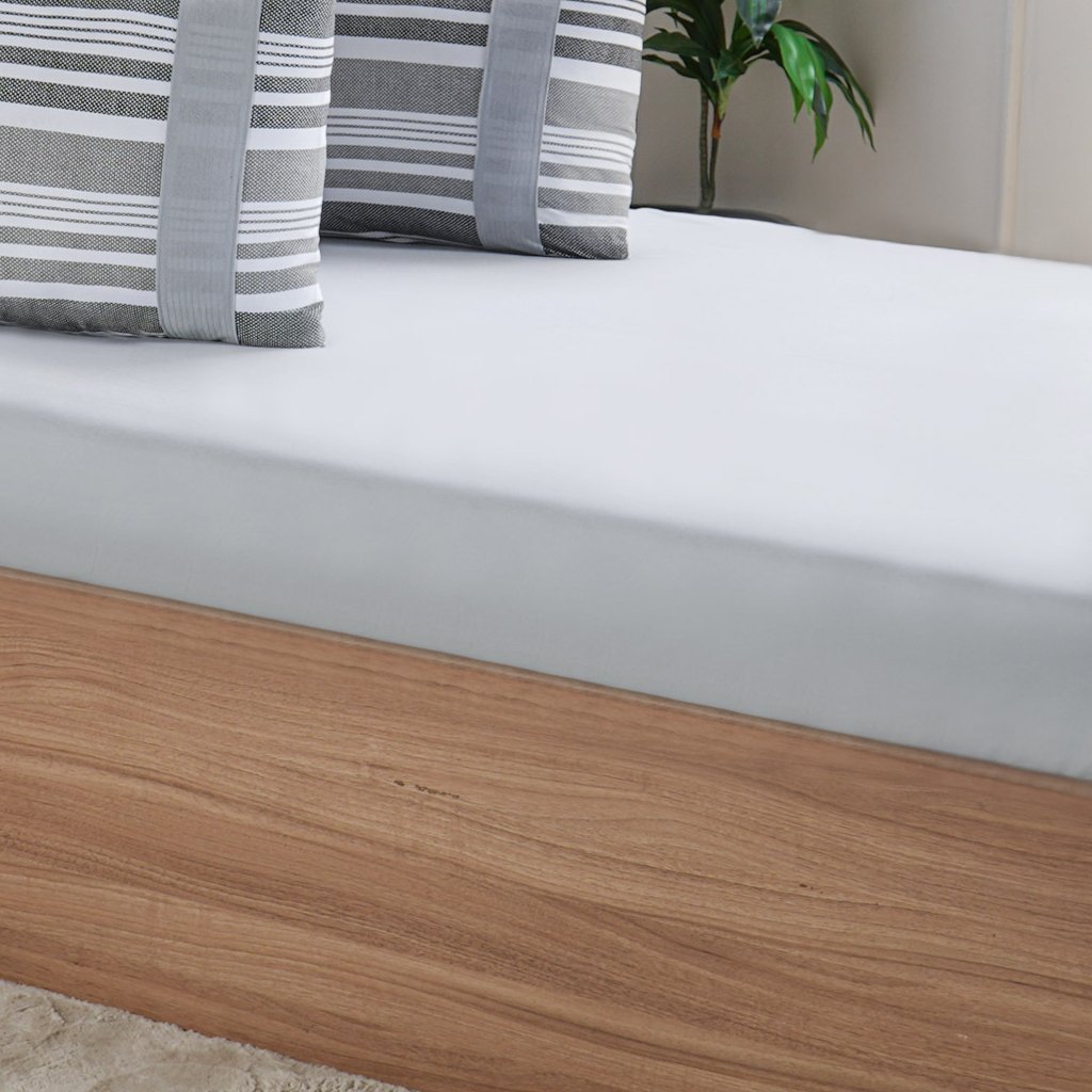 Jogo de Cama Queen Malha 3 Pçs Bella Cama New 158x198cm Cinza