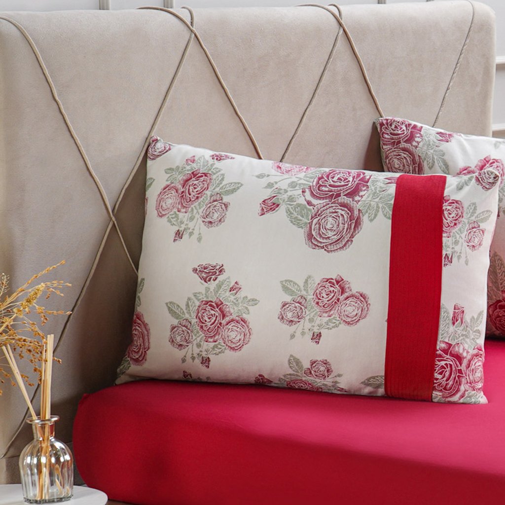 Jogo de Cama Queen Malha 3 Pçs Bella Cama New 158x198cm Vermelho