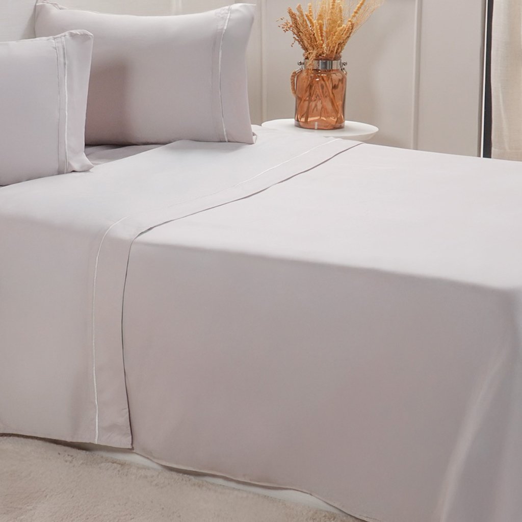 Jogo de Cama Queen Serenitá 4 Pçs Bordado Festonê 158x198x35cm Gray