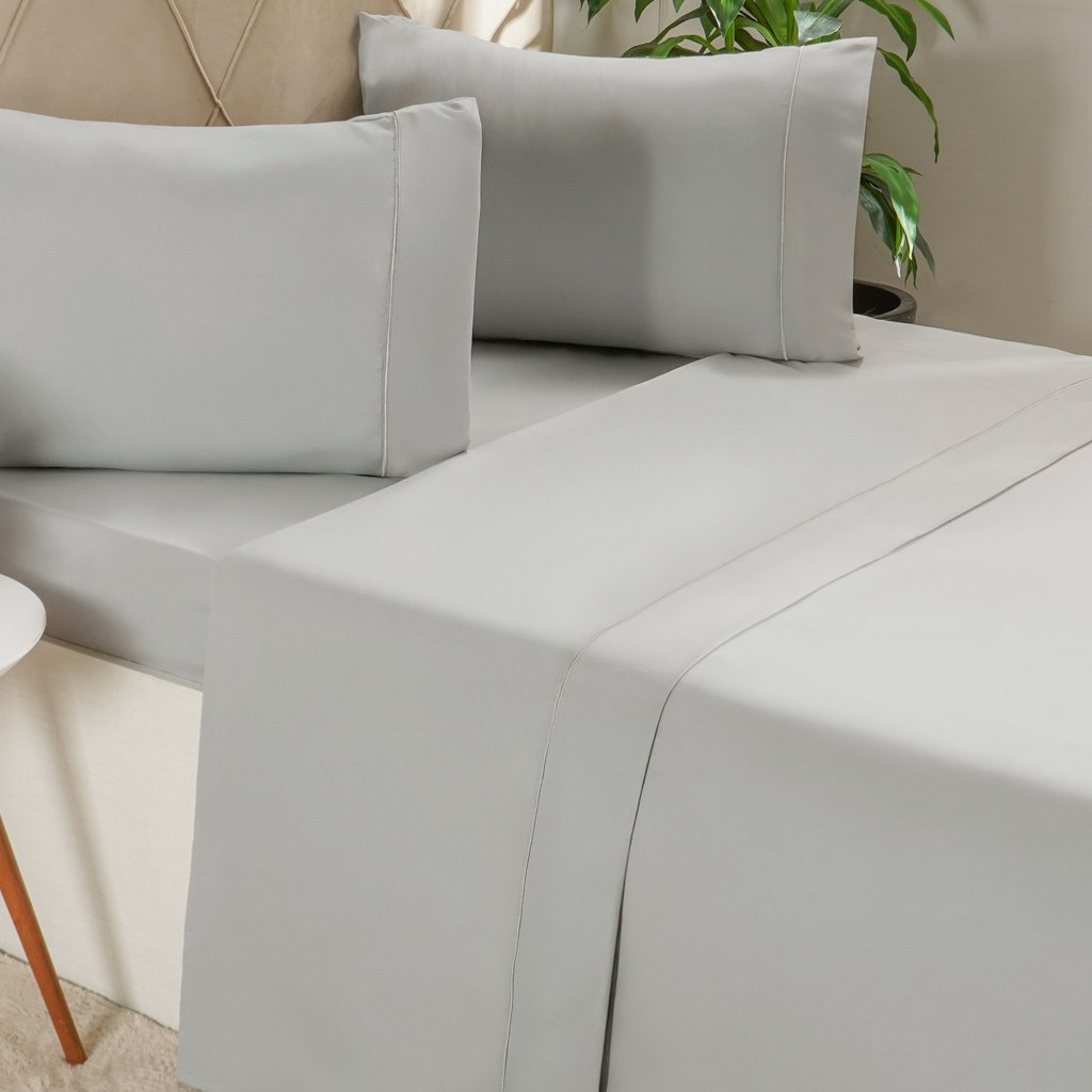 Jogo de Cama Queen Serenitá 4 Pçs Bordado Festonê 158x198x35cm Lunare