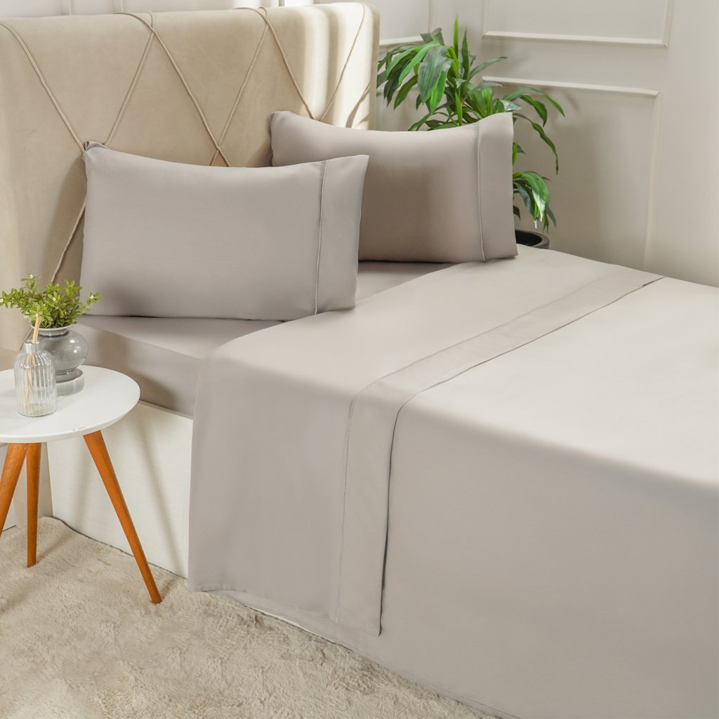 Jogo de Cama Queen Serenitá 4 Pçs Bordado Festonê 158x198x35cm Roccia