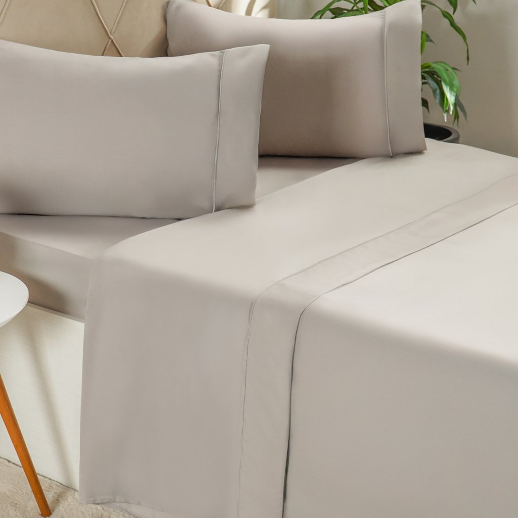 Jogo de Cama Queen Serenitá 4 Pçs Bordado Festonê 158x198x35cm Roccia