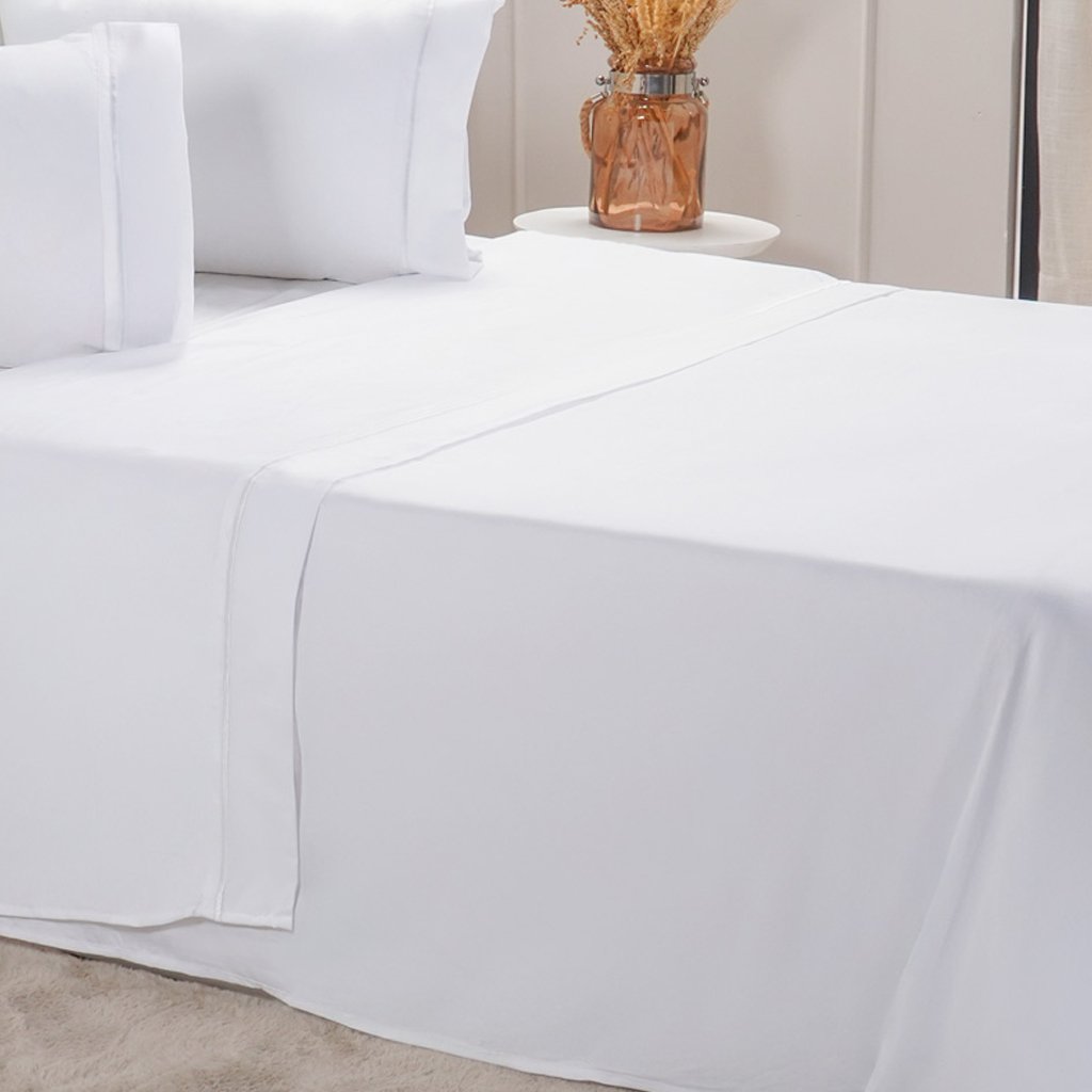 Jogo de Cama Queen Serenitá 4 Pçs Bordado Festonê 158x198x35cm White