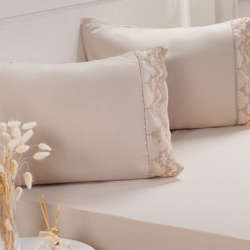 Jogo de Cama Solteiro Broderie 2 Pçs Bordado Inglês 88x188x30cm Machiatto