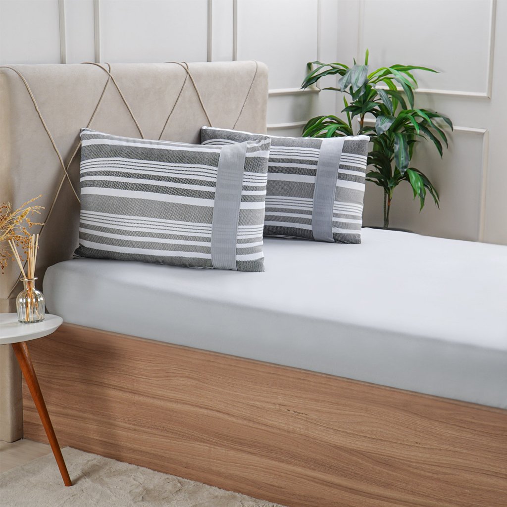 Jogo de Cama Solteiro Malha 2 Pçs Bella Cama New 88x188cm Cinza