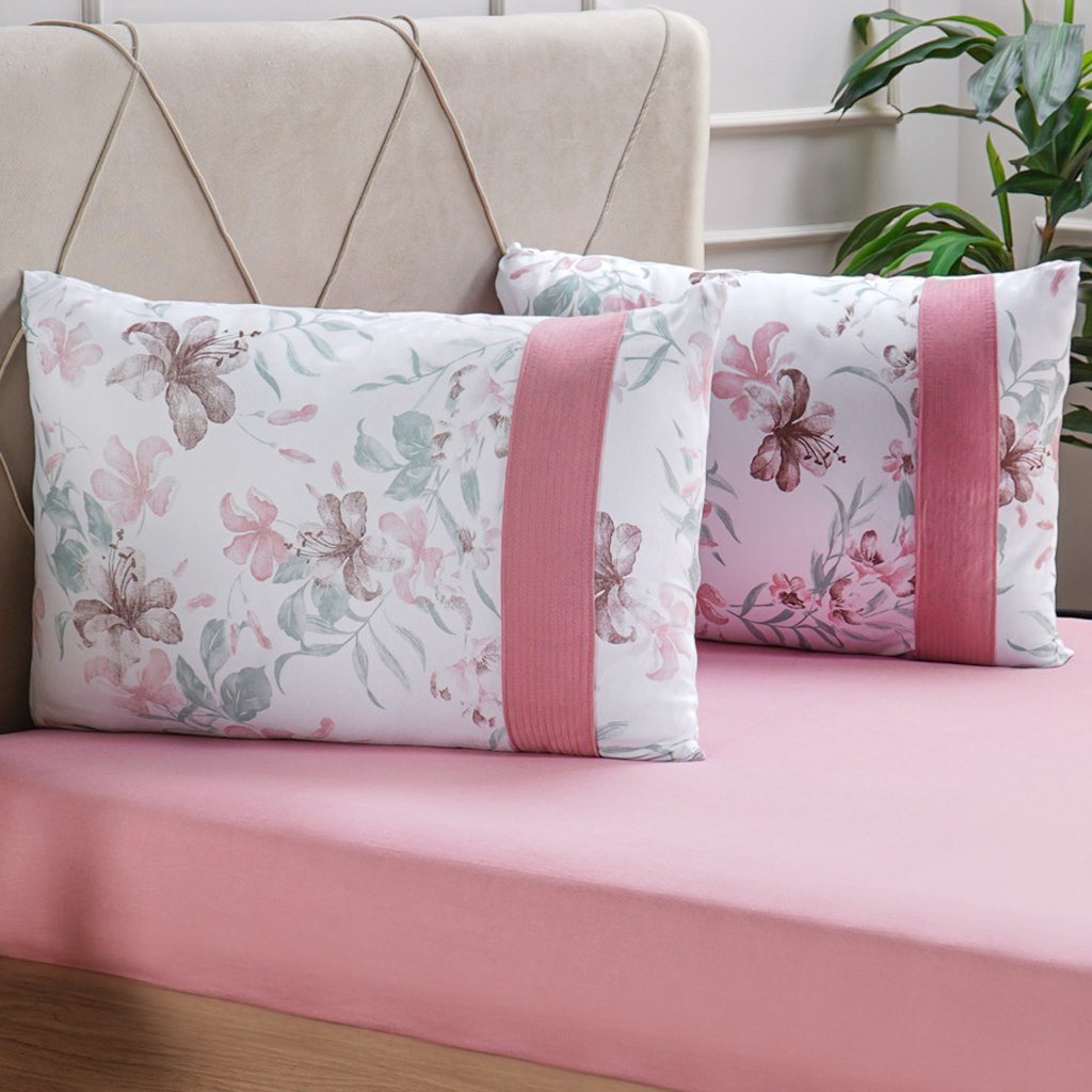 Jogo de Cama Solteiro Malha 2 Pçs Bella Cama New 88x188cm Rosa