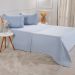 Jogo de Cama Solteiro Serenitá 3 Pçs Bordado Festonê 88x188x30cm Blue