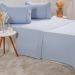 Jogo de Cama Solteiro Serenitá 3 Pçs Bordado Festonê 88x188x30cm Blue
