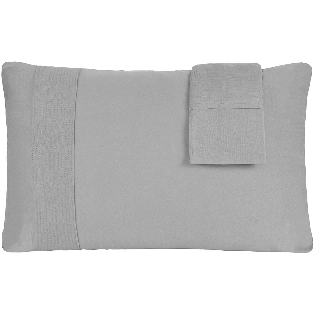 Jogo de Fronhas Bella Cama Malha 100% Algodão 50x70cm Cinza