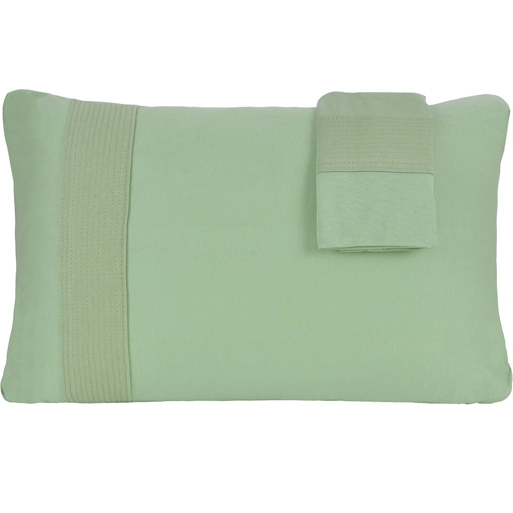 Jogo de Fronhas Bella Cama Malha 100% Algodão 50x70cm Verde