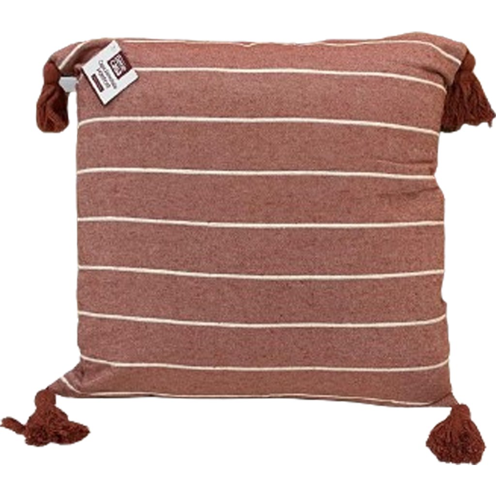 Kit 2 Almofada Pompom Decorativa 45x45cm Telha