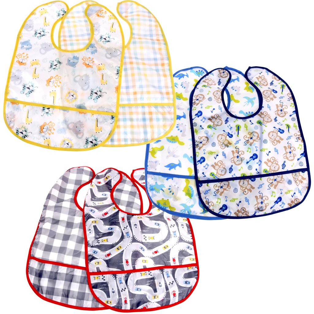 Kit 2 Babador Impermeável com Bolso Cata Migalha Azul
