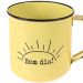 Kit 2 Caneca Vintage Aço Esmaltado Grande 600ml Amarelo/Amarelo Claro