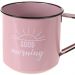 Kit 2 Caneca Vintage Aço Esmaltado Grande 600ml Rosa/Lílas