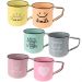 Kit 2 Caneca Vintage Aço Esmaltado Grande 600ml Rosa/Lílas