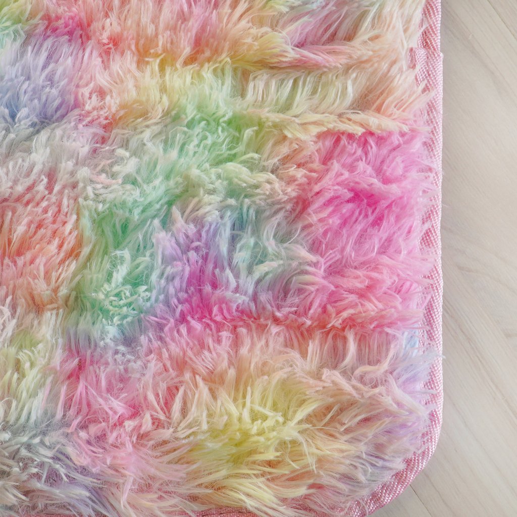 Kit 2 Tapete Infantil Antiderrapante Fluffy Rainbow 50x100cm Rainbow