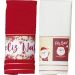 Kit 2 Toalha Lavabo Natalina Jacquard 30x45cm Vermelho/Creme