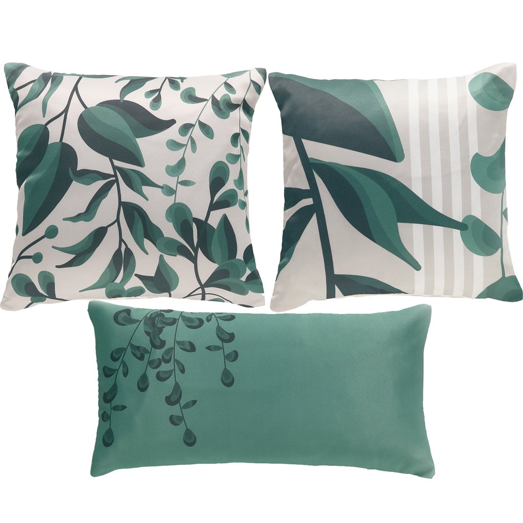 Kit 3 Almofada Sensação com Enchimento Verde
