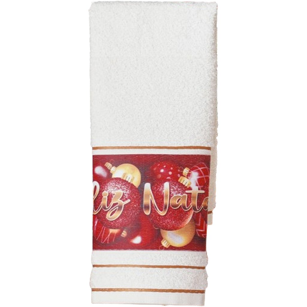 Kit 3 Toalha Lavabo Natalina Jacquard 30x45cm Creme