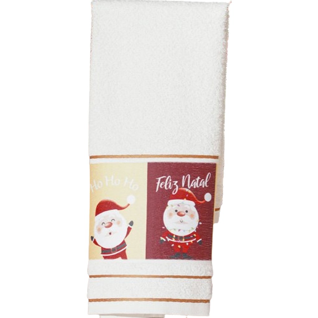 Kit 3 Toalha Lavabo Natalina Jacquard 30x45cm Creme