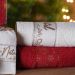 Kit 3 Toalha de Rosto Feliz Natal Bordada Jacquard 45x68cm Vermelho