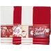 Kit 4 Toalha Lavabo Natalina Jacquard 30x45cm Creme/Vermelho