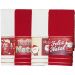 Kit 4 Toalha Lavabo Natalina Jacquard 30x45cm Creme/Vermelho