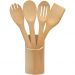 Kit 4 Utensílios de Cozinha Bambu Marrom