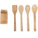 Kit 4 Utensílios de Cozinha Bambu Marrom