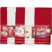 Kit 5 Toalha Lavabo Natalina Jacquard 30x45cm Creme/Vermelho