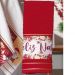 Kit 50 Toalha Lavabo Natalina Jacquard 30x45cm Vermelho/Creme
