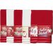 Kit 6 Toalha Lavabo Natalina Jacquard 30x45cm Vermelho/Creme