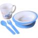 Kit Alimentação 4 Peças com Copo Infantil Fibra de Bambu Azul