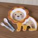 Kit Alimentação Funny 3 Peças Prato Garfo e Colher Leão