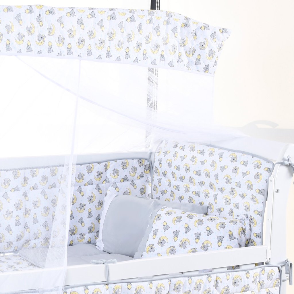 Kit Berço Baby 8 Peças Malha 100% Algodão Antialérgico Soninho Cinza