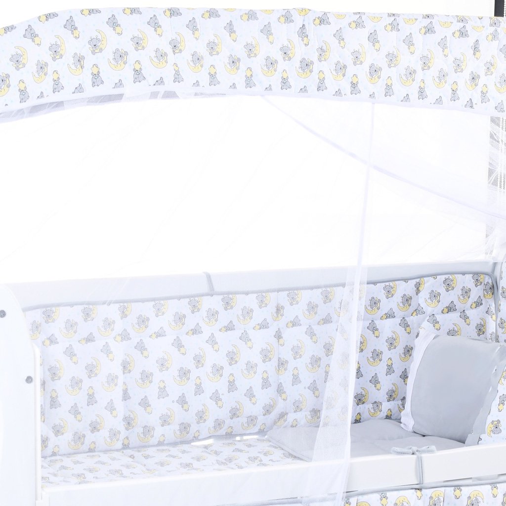 Kit Berço Baby 8 Peças Malha 100% Algodão Antialérgico Soninho Cinza
