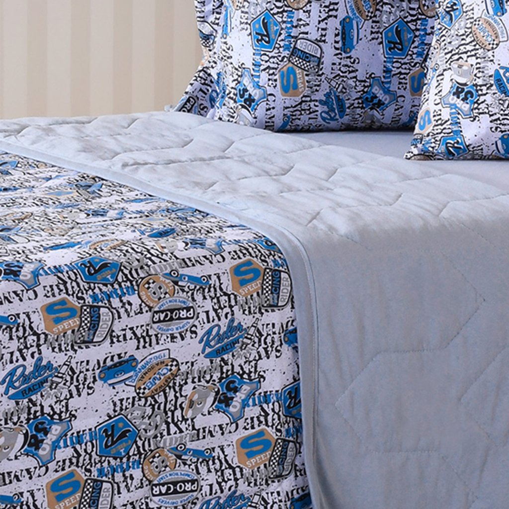 Kit Cobre Leito Kids Solteiro Malha 100% Algodão 160x220cm