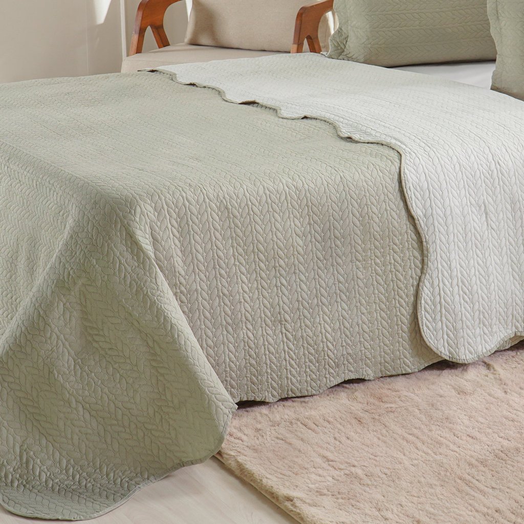 Kit Cobre Leito King Ultra Lisse Lisa New 250x270cm Olive