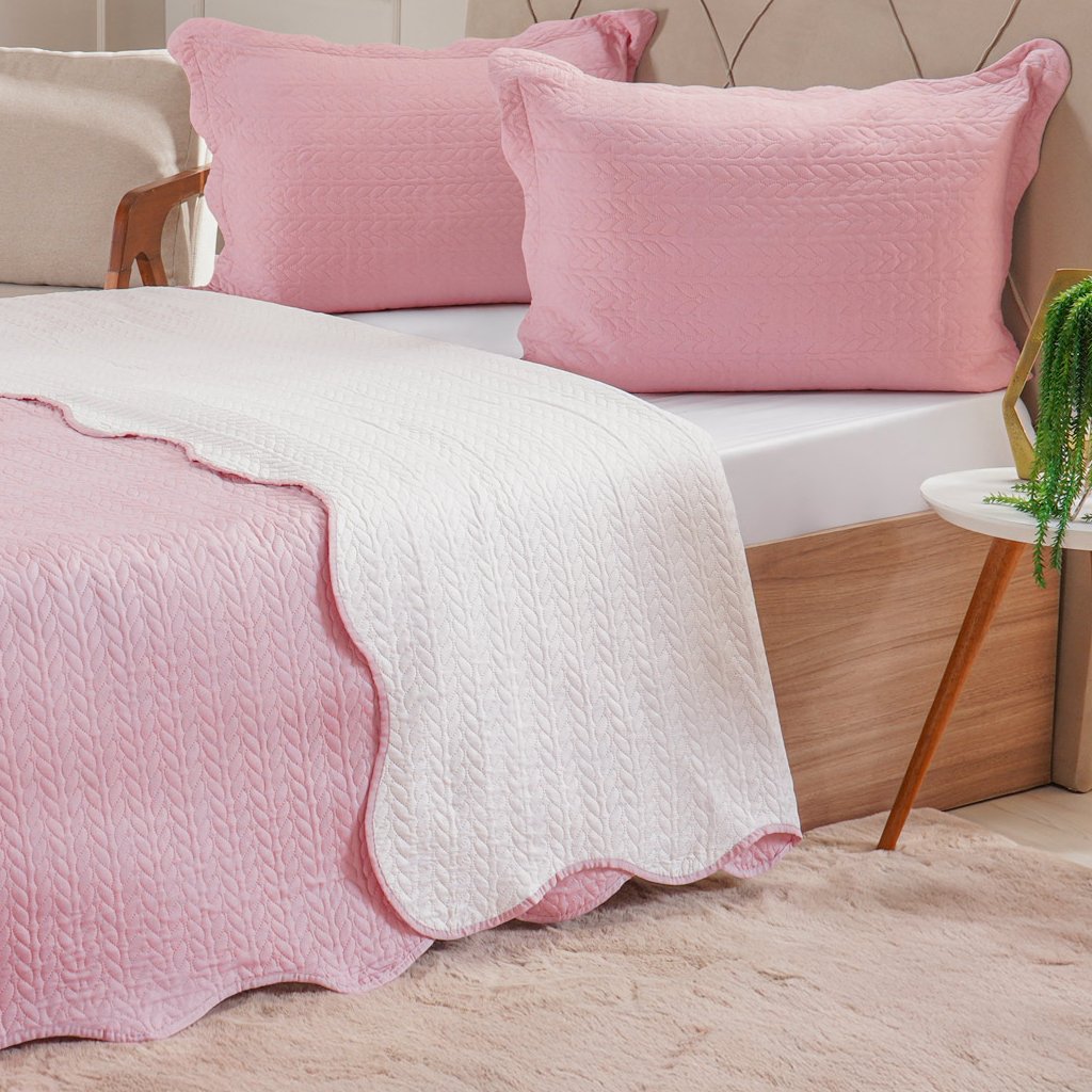 Kit Cobre Leito Solteiro Ultra Lisse Lisa New 160x220cm Silver Pink