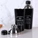 Kit Coqueteleira e Bandeja Redonda Classic Black 25x7 Aço Galvanizado Bene Casa