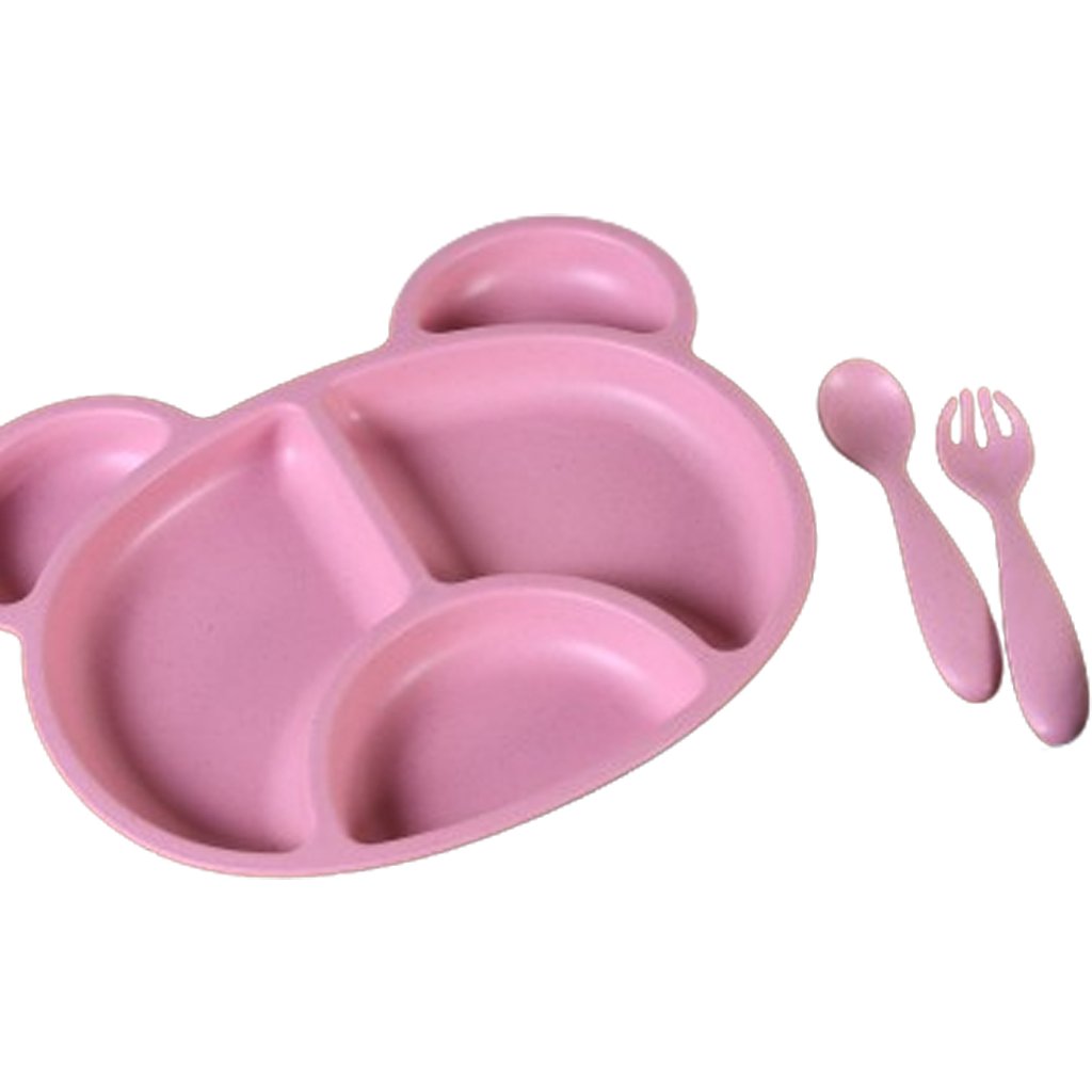 Kit de Alimentação 3 Peças Fibra de Bambu  Rosê