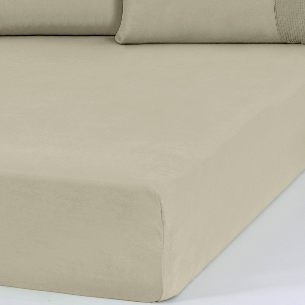 Lençol Queen Bella Cama Malha 100% Algodão 158x198x35cm Avelã