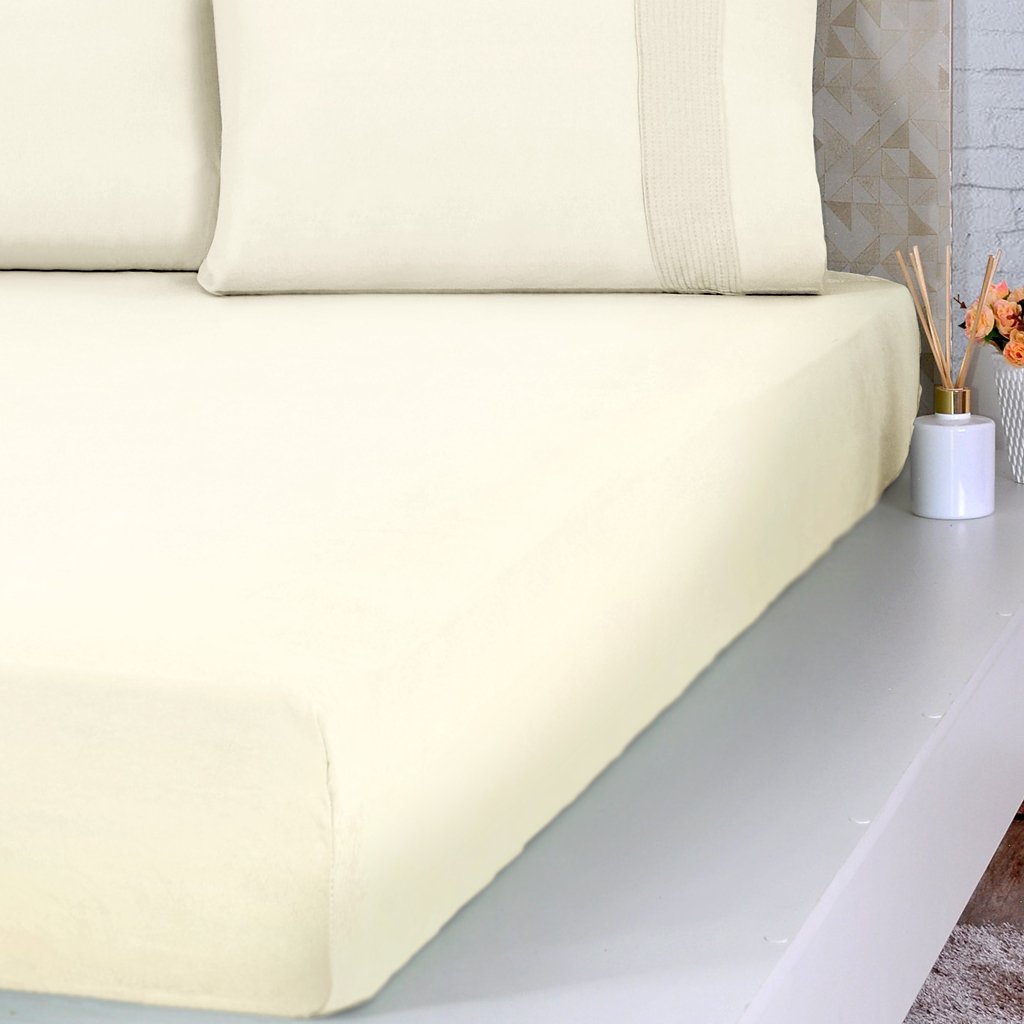 Lençol Queen Bella Cama Malha 100% Algodão 158x198x35cm Duna